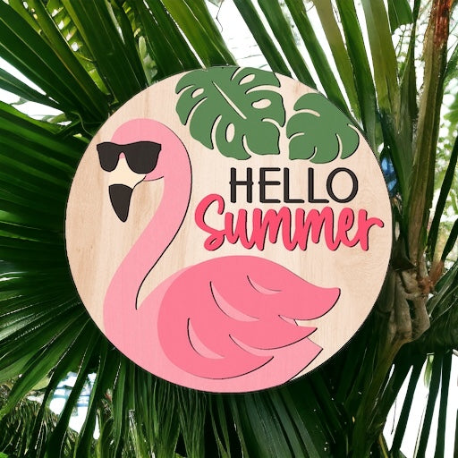 Hello Summer 15” door hanger